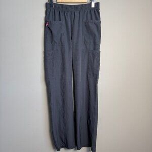 HeartSoul Womens Elastic Waist Scrub Pants Gray Size S Uniform Mid-Rise